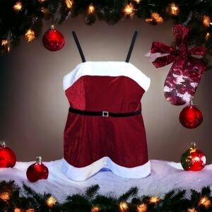 XL - The Boudoir Collections | Santa Dress Lingerie W/ Rhinestone Buckle Detail